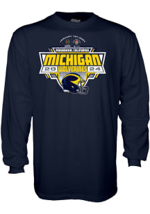 Michigan Wolverines Navy Blue 2023 Generic Helmet CFP Bound Long Sleeve T Shirt