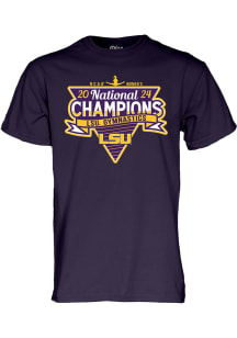 LSU Tigers Purple 2024 Women's Gymnastics National Champs Short Sleeve T Shirt