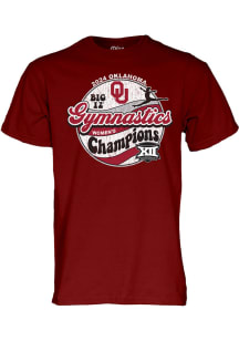 Oklahoma Sooners Crimson 2024 Big 12 Gymnastics Champions Short Sleeve T Shirt