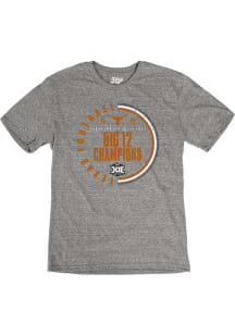Texas Longhorns Grey 2023 Big 12 Conference Football Champions Short Sleeve Fashion T Shirt