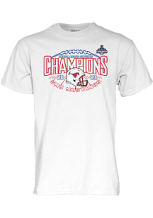 SMU Mustangs White 2023 AAC Football Champions Short Sleeve T Shirt