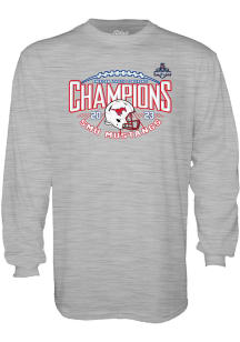 SMU Mustangs Grey 2023 AAC Football Champions Long Sleeve T Shirt