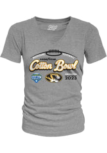 Missouri Tigers Womens Grey 2023 Cotton Bowl Bound Short Sleeve T-Shirt