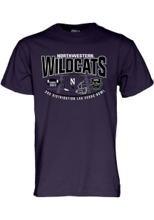 Northwestern Wildcats 2023 SRS Distribution Las Vegas Bowl Short Sleeve T Shirt - Purple