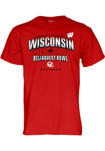 Wisconsin Badgers Red 2023 Reliaquest Bowl Short Sleeve T Shirt