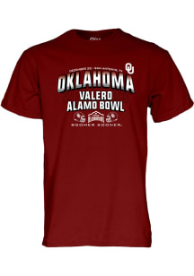 Oklahoma Sooners Crimson 2023 Valero Alamo Bowl Short Sleeve T Shirt