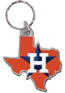 Houston Astros Metallic State Shape Keychain