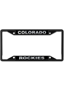 Colorado Rockies Black and Silver Metallic Inlaid License Frame