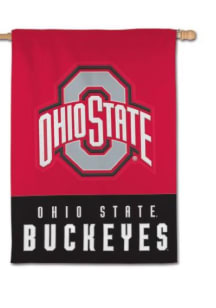 Red Ohio State Buckeyes 28x40 Applique Banner