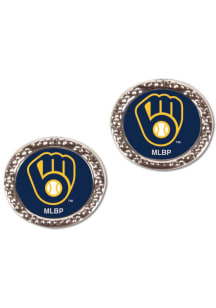 Milwaukee Brewers Hammered Post Womens Earrings