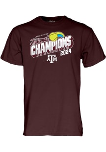 Texas A&amp;M Aggies Maroon 2024 W Tennis National Champions Short Sleeve T Shirt
