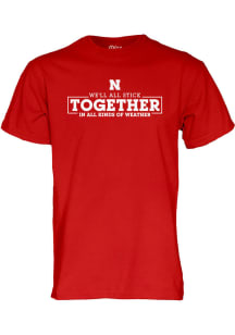 Nebraska Cornhuskers Red Weather Together Short Sleeve T Shirt