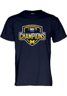 Michigan Wolverines Navy Blue 2024 B10 Softball Tournament Champs Short Sleeve T Shirt