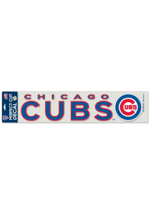 Chicago Cubs 4x17 Auto Decal - Blue