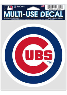Chicago Cubs 3.75x5 primary logo Auto Decal - Blue