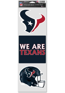 Houston Texans 4x12 3pk Fan Auto Decal - Navy Blue