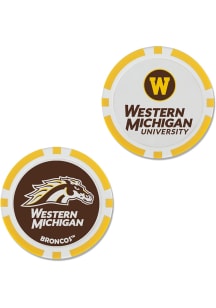Brown Western Michigan Broncos Oversized Poker Chip Golf Ball Marker