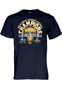 Notre Dame Fighting Irish Navy Blue 2024 Lacrosse National Champs Short Sleeve T Shirt