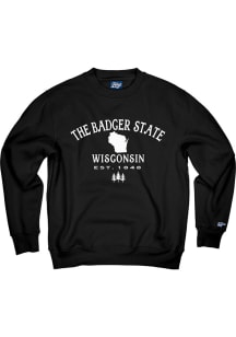 Wisconsin Mens Red Badger State Long Sleeve Crew Sweatshirt