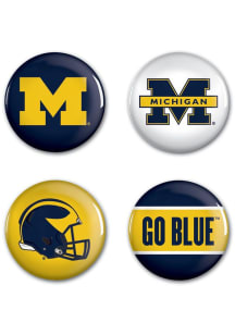 Navy Blue Michigan Wolverines 4 PACK Button