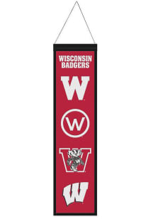 Red Wisconsin Badgers 8x32 Evolution Banner