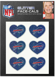 Buffalo Bills 6 Pack Glitter Heart Tattoo