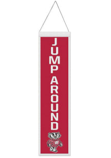 Red Wisconsin Badgers 8x32 Slogan Banner