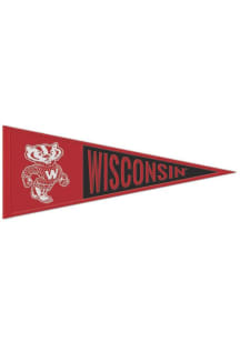 Red Wisconsin Badgers 13x32 Vault Logo Pennant