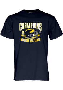 Michigan Wolverines Navy Blue 2024 Rose Bowl Champions Short Sleeve T Shirt