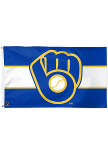 Milwaukee Brewers Stripe Navy Blue Silk Screen Grommet Flag
