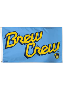 Milwaukee Brewers Brew Crew Navy Blue Silk Screen Grommet Flag