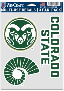 Colorado State Rams 3pk Fan Auto Decal - Green