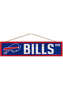 Buffalo Bills 4x17in Wood Ave Sign - Blue