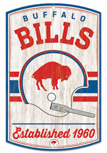 Buffalo Bills Classic Logo Retro Wood Sign - Blue