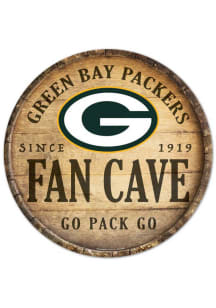 Green Bay Packers Round Fan Cave Wood Sign