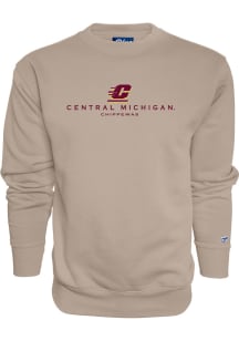 Central Michigan Chippewas Mens Khaki Campbell Long Sleeve Fashion Sweatshirt
