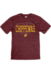 Central Michigan Chippewas Maroon Two Tone Short Sleeve Fashion T Shirt