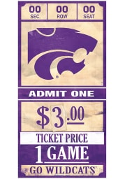 K-State Wildcats 6x12 Ticket Wood Sign