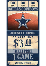 Dallas Cowboys 6x12 Ticket Wood Sign