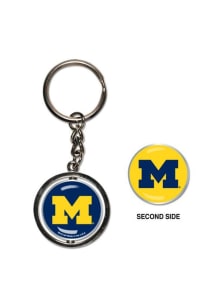 Navy Blue Michigan Wolverines Spinner Classic Keychain