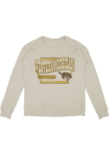 Womens Ivory Western Michigan Broncos French Terry Crew Sweatshirt