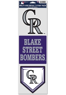 Colorado Rockies 3pk fan Auto Decal - Purple