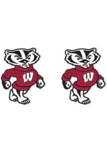 Logo Post Wisconsin Badgers Womens Earrings - Red