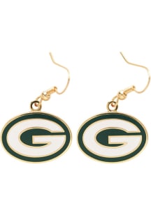 Green Bay Packers Logo Dangler Womens Earrings