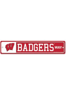 Red Wisconsin Badgers 3x19 Street Sign