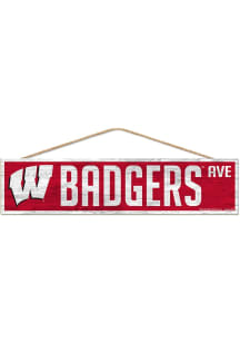 Red Wisconsin Badgers 4x17 Ave Sign