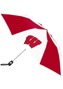 Red Wisconsin Badgers Auto Fold Umbrella