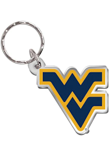 West Virginia Mountaineers Freeform Keychain - Navy Blue