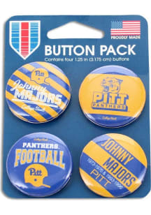 Blue Pitt Panthers Johnny Majors 4pk Button