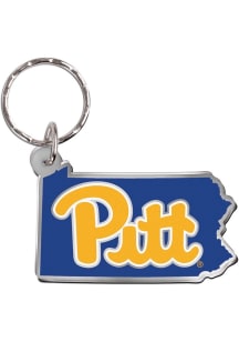 Blue Pitt Panthers State Shape Freeform Keychain